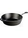 Lodge Pre-Seasoned Cast Iron Deep Round Skillet/Frying Pan-30.48 cm / 12 Inch / 4.73 Litre - Black