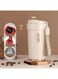 Coffee cup,Insulated Travel Coffee Mug Spill Proof Leak Proof Portable To Go Camping Stainless Steel Coffee Tumbler Reusable Coffee Cups with Lids Thermos for Hot and Cold Drink (Milky Gold)