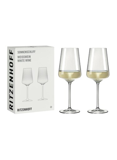 2-Piece Crystal Glass Set (400ml)   White Wine Glasses   Gift Box   Made in Germany