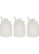 Symphony Condiment Pot Set - 9 Pieces,White