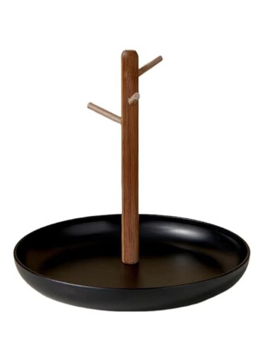 Jitem Jewelry Tray, Organizer for Bedroom, Black