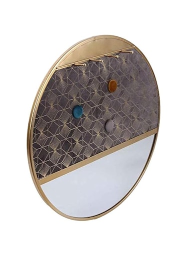 THE HOME DECO FACTORY Jewellery Holder Mirror Round Gilded 40.5 cm