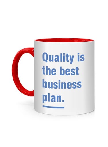 Styles Quality is the best Business plan Printed Mug White/Red