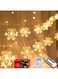 Christmas Decoration Snowflake Lights, 80LED 10M Christmas Lights with Remote, Twinkle Snowflake String Lights Battery Operated, 8 Modes Xmas Light Waterproof for Room Decorations Warm White