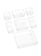 PICCASIO "&trade; 11-Piece Multi-Purpose Drawer Organizer Set - Clear Vanity Tray Organizers and Storage Boxes in Various Sizes - Clear Plastic Storage Bins for Makeup, Office, Kitchen