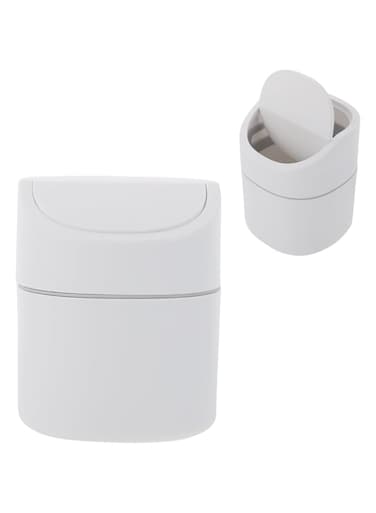 Alipis 1pc Mini Trash Can Mini Desktop Trash Can Plastic Containers Mini Desk Trash Can Step Trash Bin Desktop Mini Trash Can Waste Basket for Office Household Trash Bin Mini Rubbish Bin