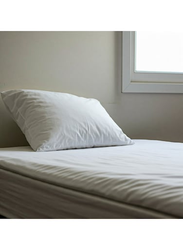 Design 2-Piece Hometex Design Flat Sheet Set Single White - 1 Flat Sheet (150x260cm) + 1 Pillow Cover (50x75cm)