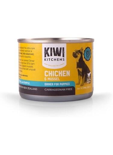 Kiwi Kitchens Barn Raised Chicken &amp; Mussel Dinner Canned Wet Puppy Food 170G