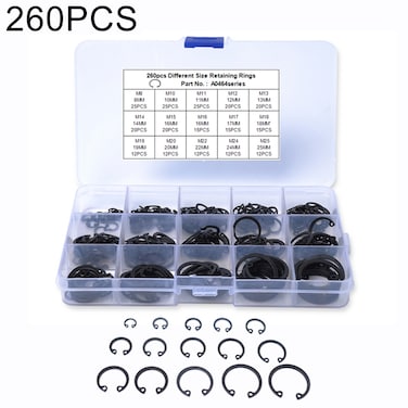 260 PCS Car C Shape Circlip Snap Ring Assortment Retaining Rings
