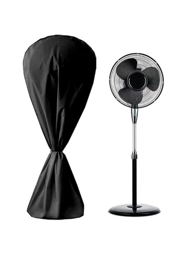 MAKINGTEC Fan Dust Cover, Heavy Duty Oxford Cloth Waterproof, Dustproof, Moisture-Proof Cover for Outdoor Pedestal Fan, Washable Fan Protective Cover for Standing Round Fans (Black)