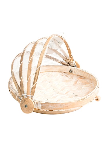 Food Cover With Base Beige 20centimeter