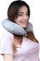 Travel Neck Pillow &acirc;&euro;&ldquo; Lightweight Neck Support for Flight, Car &amp; Train &acirc;&euro;&ldquo; Premium Velvet Cover, Grey &acirc;&euro;&ldquo; Comfortable Sleep for Men &amp; Women