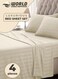 4-Piece Luxury King Size Cream Striped Bedding Set Includes 1 Duvet Cover (220x240cm), 1 Bedsheet (200x200cm), and 2 Pillow Cases (48x74+5cm) for Ultimate Hotel-Inspired Sophistication