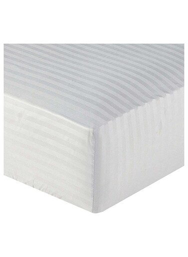 COLLECTION Stripe LIGHT GREY Twin size Fitted Sheet 120x200 cm with 2 Pillow Cases