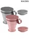 2-Pack Collapsible Silicone Water Bottles - Portable Foldable Travel Cup with Leak-Proof Lid - Pocket-Sized Reusable Coffee Mug for Camping, Hiking, Gym &amp; Outdoor Sports ( Grey/Pink)