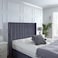 Sleepy Sanctuary Upholstered Queen Size Bed (150 X 190 CM) Grey Color