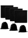 Keadic 4Pcs Silver Storage Bags Set, Black Anti Tarnish Fabric Cloth Bags for Jewelry Silverware Flatware Cleaning Protection (18 x 18 Inches)