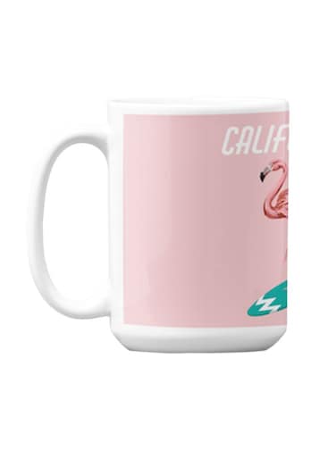 Premium Printed Ceramic Coffee Mug White/Pink 350ml