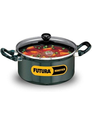 Hawkins Futura 3 Litre Cook n Serve Stewpot, Non Stick Pot with Glass Lid, Cooking Pot with Lid, Black (NST30G)