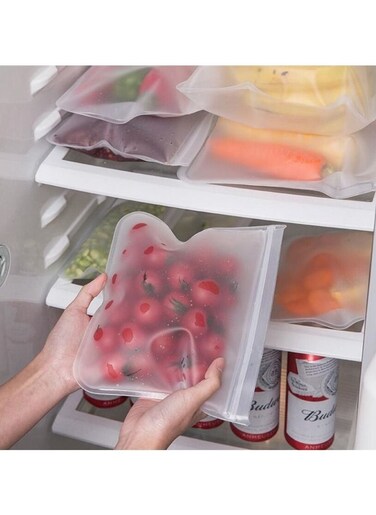3PC Pack Food Storage Bag Reusable Leakproof Eco-Friendly Containers Stand Up Zip Lock Fresh Bags Kitchen Organizer and Storage Bag 21x18 CM