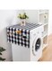 MAKINGTEC 51'' x 22'' Washer Dryer Top Covers, Cotton Fridge Dust Proof Cover, Washing Machine Top Cover with 6 Storage Pockets Bags, Kitchen Bathroom Home Decor, Black White Grey