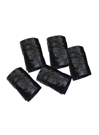 Extra Thick Flat Garbage Bags 5 Rolls Black