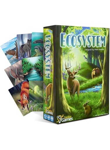 Genius Games Ecosystem - A Family Card Game About Animals, Their Habitats, And Biodiversity - Card Game For Kids 10+ And Adults - Family - Kids Board For Environmental Science Class - Fun Board