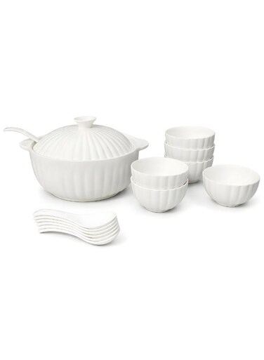 Ceramic Soup Set 15pcs with Lids &amp; Ladle &acirc;&euro;&ldquo; SD-61942-P