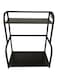 COOLBABY Black Double-Layer Storage Rack with Hooks