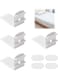 Bed Sheet Holders, Foldable Bed Sheet Fasteners, Lock Sheet Clips for Mattress, Prevent Loose Bedding, Adjustable Bed Sheet Straps, Easy Fixation, White, 4 Pieces