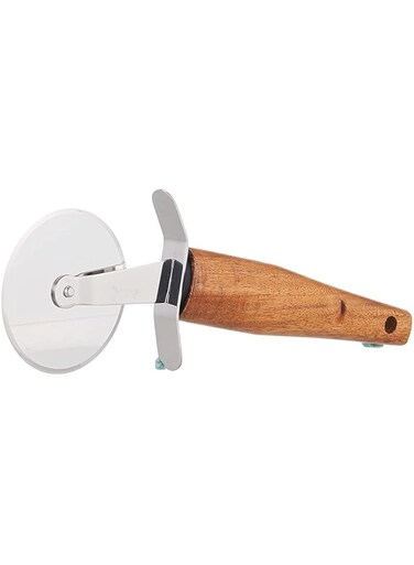 Natural Life Stainless Steel Pizza Cutter with Acacia Wood Handle, AC-KA0010