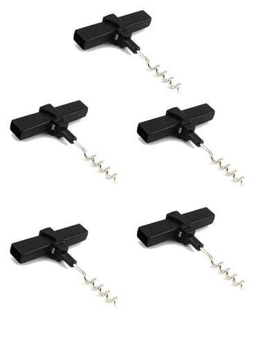 Compact Black Corkscrew - Your Pocket-Sized Wine Opener - 5Pcs