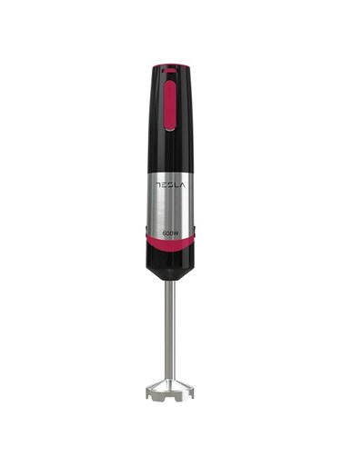 Tesla HB300BX Hand Blender   600W   2 Speeds   Easy Cleaning   DC Motor   Removable Blender Add-on   Powerful Blade   Black-Red-Inox   Eu Model