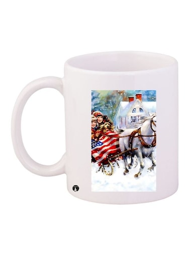 Printed Coffee Mug White/Red/Blue