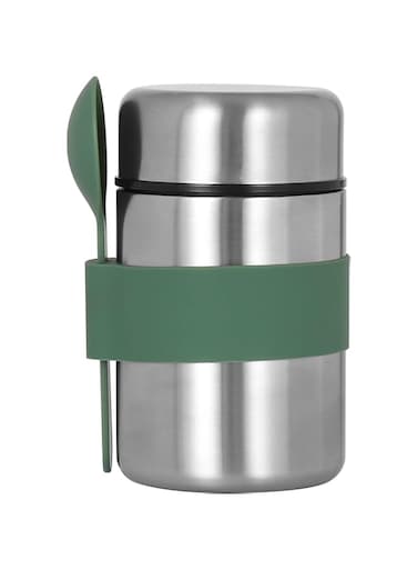 400ml Vacuum Insulated Soup Container Stainless Steel 304 Lunch box for Kids Adult Food Jar (400ml, SS+Army green)