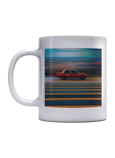 Taxi Printed Mug White/Red/Blue