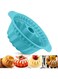 Cake Mould Silicone Baking Pan, 24cm 9.5'' Fluted Tube Cake Pan Ring Cake Tin for Baking, Jelly Mould Round Baking Tin with Handle Grips, Non-Stick Coating for Chiffon Cheesecake Gugelhupf (Blue)