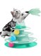 URbazaar Cat Toy Roller 4-Level Turntable with 3 Colorful Balls and Retractable Cat Feather Wand, Interactive Kitten Fun Mental Physical Exercise Puzzle Cat Toys (Green)