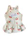 Floral Print Dog Dress Dog Skirt for Small Medium Dogs Pet Skirt Soft Breathable Dog Cotton Outfits (White, XXL)