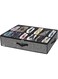 Onlyeasy Under Bed Shoe Storage Organizer with Sturdy Handles and Clear Window 1 Pack Fits 12 Pairs, Premium Foldable Underbed Shoes Container Box for Closet, Breathable, Linen-like Black, MXAUBSB1P