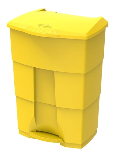 Plastic Step On Waste Bin 70 Liter - Yellow Yellow L 49.5 x W 40.5 x H 68 cmcm