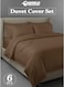 Premium Striped Duvet Set All Season &acirc;&euro;&ldquo; 6-Pieces Set Brown   King Size 220x240 cm   Ultra-Soft, Wrinkle-Resistant &amp; Made in Dubai   Includes Duvet Cover, Fitted Sheet (200x200 cm) &amp; 4 Pillowcases (50x70 cm)