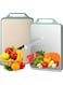 Stainless Steel Cutting Board, 2 Sided Non Toxic Large Chopping Board for Chopping Meat/Vegetables, Stainless Steel/Wheat Straw PP, Kitchen Gifts Easy to Clean Large 39.5 * 30.5CM, Mint Green