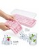 32 Grid Ice Cube Tray with Lid, Flexible Plastic Ice Cube Mold, Multicolour BPA Free Ice Tray for Freezer, Stackable Easy Release Ice Cube Maker, Leakproof Food Grade Tray for Juice, Coffee, Baby Food, Cocktails &amp; Chocolate (Multi-colour)