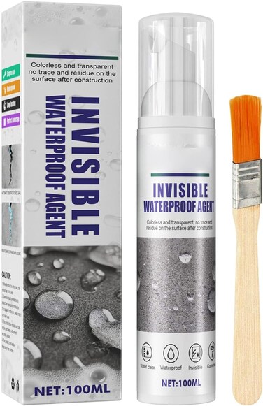 Super Invisible Waterproof Anti-Leakage Agent,Anti-Leaking Sealant Spray, Waterproof Insulating Sealant with Brush, Easy Quick Sealant Fix Gaps for Sealing Joints and Gaps and Leaks (1 Pcs)