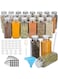 Sulfar 24 Pcs Glass Spice Jars/Bottles - 4oz Empty Square Spice Containers with 10 Sheet Blank Labels - Shaker Lids and Airtight Metal Caps - Silicone Collapsible Funnel Included