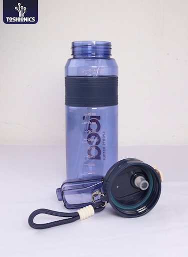 IdeaKettle Sports Water Bottle with Straw 1500ML BPA-Free Plastic with Flip Lock Lid, Carry Strap, Water Level Marker in ML and OZ, Leakproof and Reusable Bottle for Gym, School, Travel, Office and Outdoor Hydration