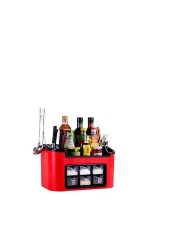 Double Layer Seasoning Box Kitchen Shelf Tool Storage Rack Multifunction Chopping Block Storage Holder Kitchen Organizer