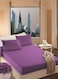 Faded Purple Cotton Single Striped Fitted Elastic Bedsheet Set 100x200+15cm