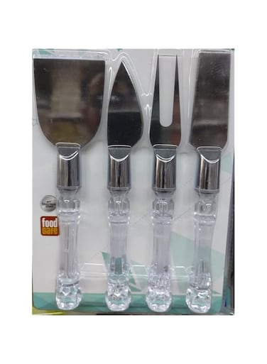 ABBASALI 4PCs Cheese Knife Spreader Set with Crystal Handle, Cheese Knives Cutter Slicer for Cheese Board, Spatula for Cheese Board Accessories, Gift for Party, Holiday
